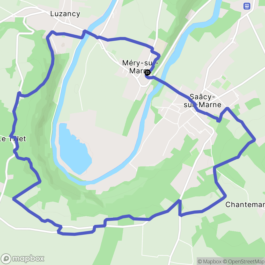 Méry-sur-Marne : carte du parcours de randonnée - France