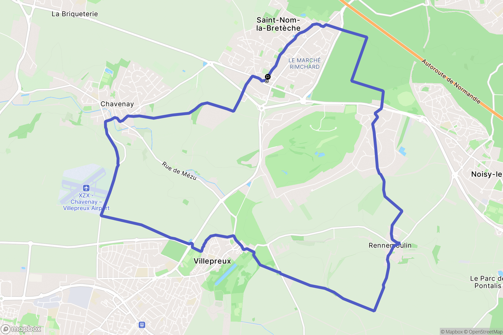 Saint-Nom-la-Bretèche : carte du parcours de randonnée - France