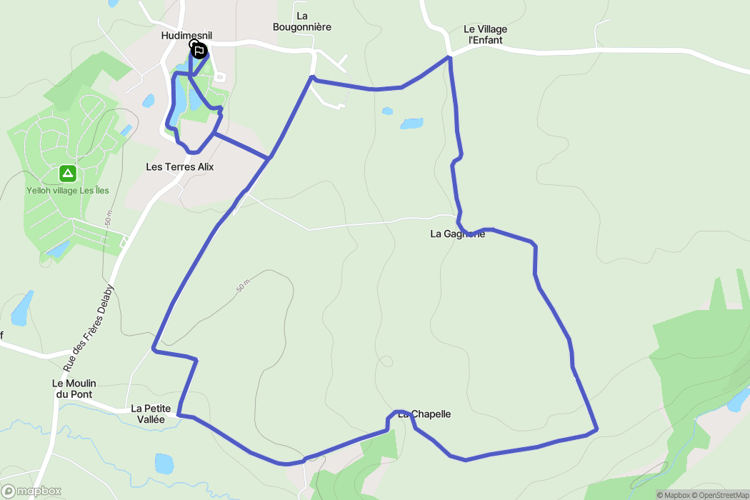 Hudimesnil : carte du parcours de randonnée - France