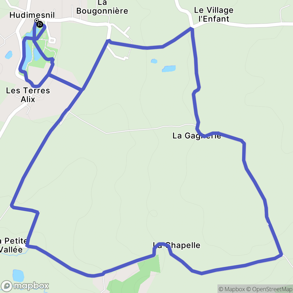 Hudimesnil : carte du parcours de randonnée - France