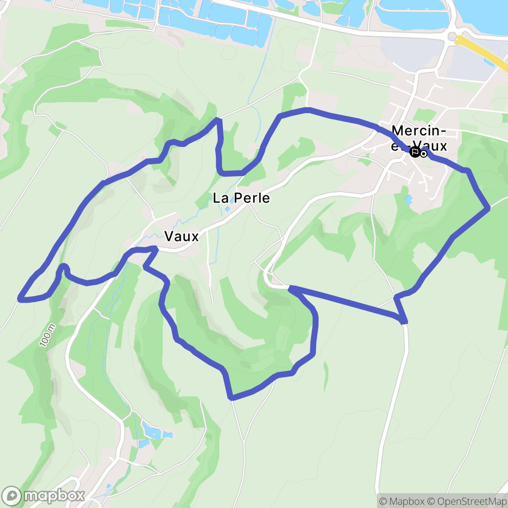 Mercin-et-Vaux : carte du parcours de randonnée - France