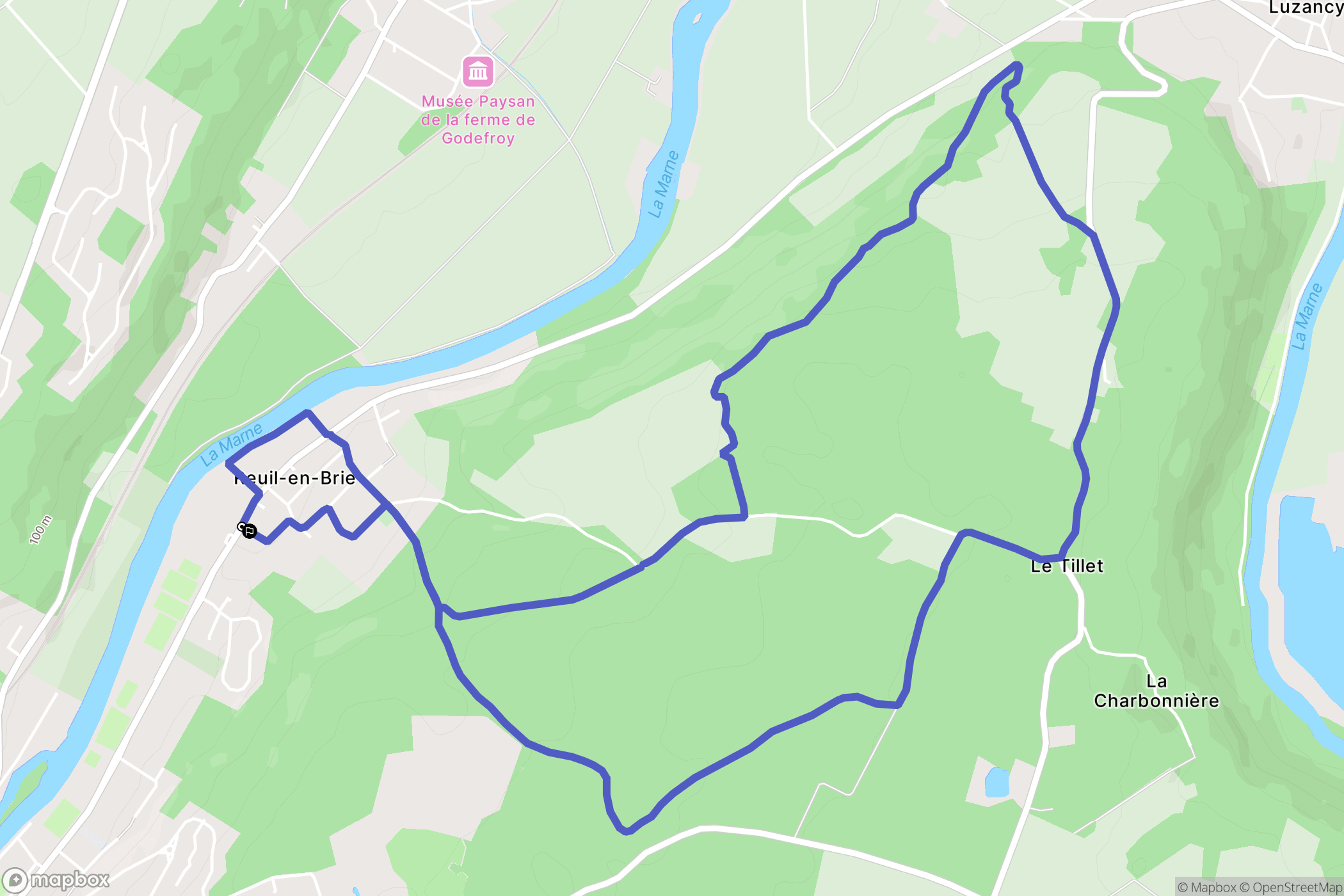 Reuil-en-Brie : carte du parcours de randonnée - France