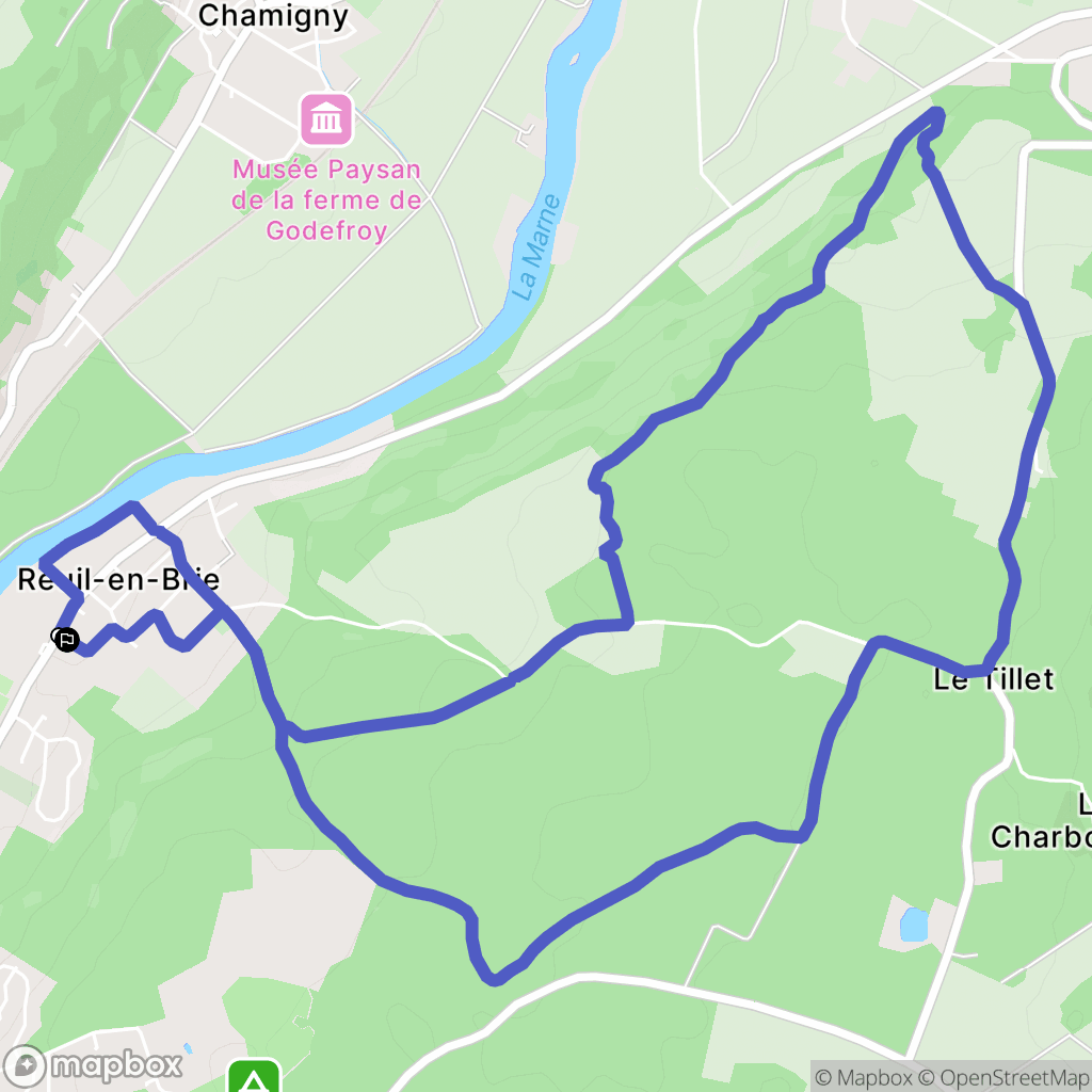 Reuil-en-Brie : carte du parcours de randonnée - France