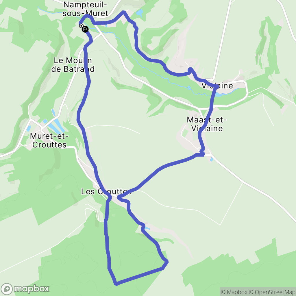 Nampteuil-Sous-Muret : carte du parcours de randonnée - France