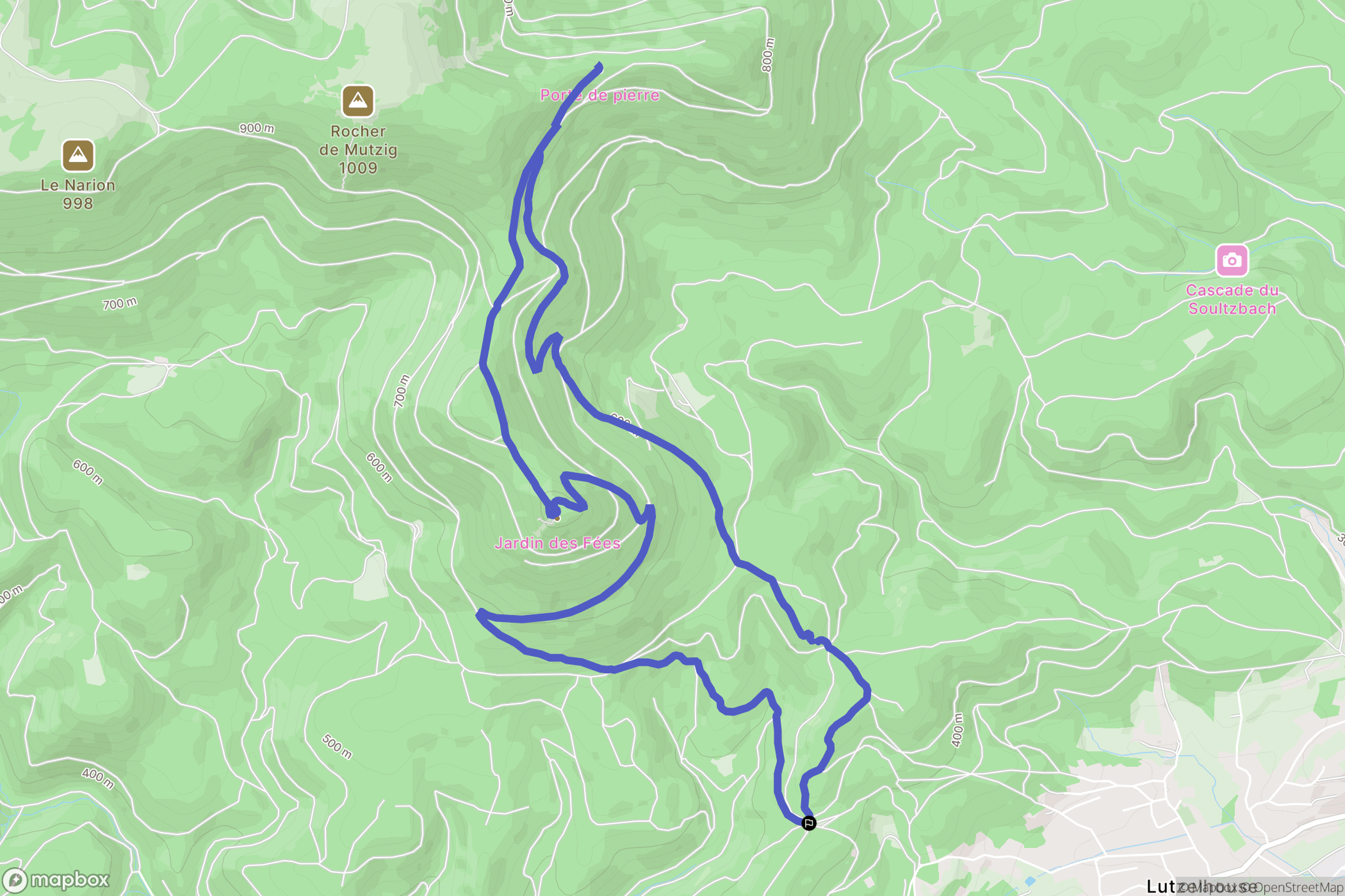 Lutzelhouse : carte du parcours de randonnée - France