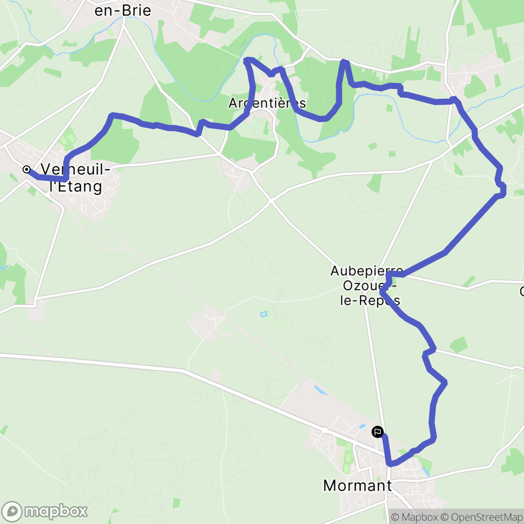 Verneuil-l'Étang : carte du parcours de randonnée - France