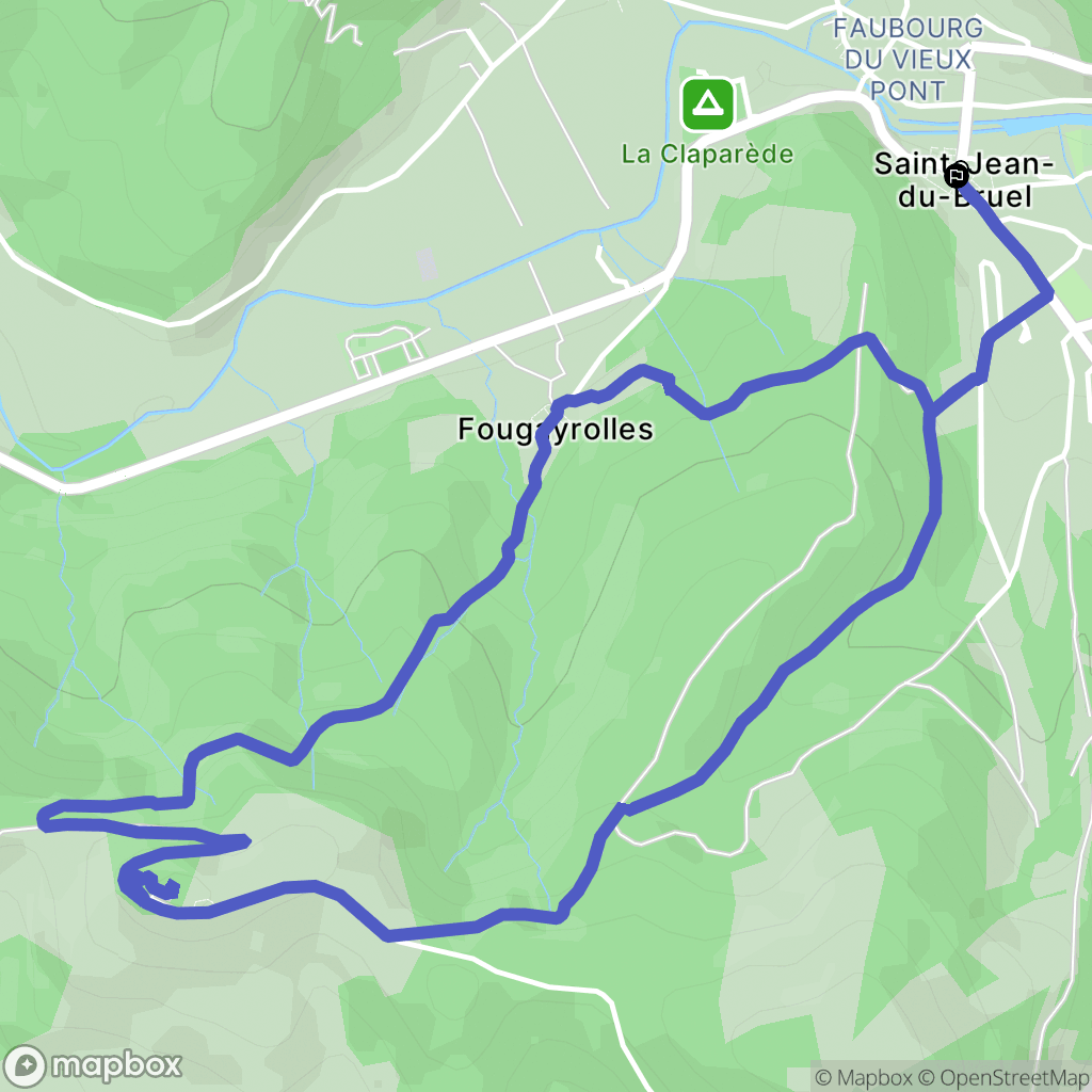 Saint-Jean-du-Bruel : carte du parcours de randonnée - France