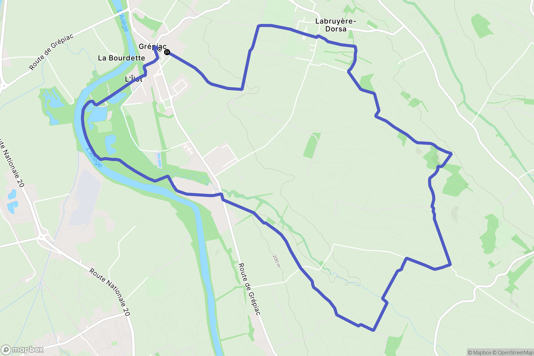 Grépiac : carte du parcours de randonnée - France