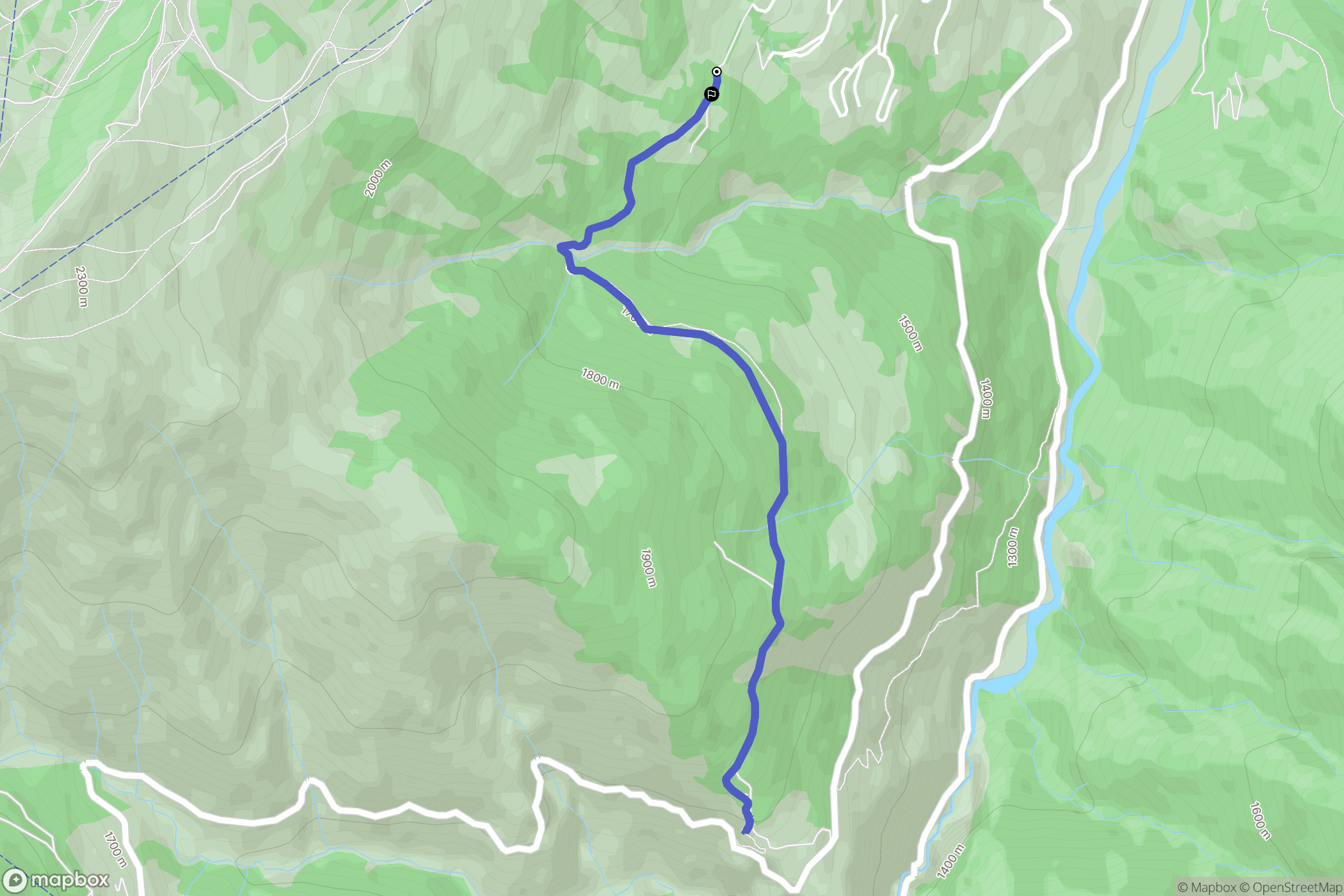 Uvernet-Fours : carte du parcours de randonnée - France