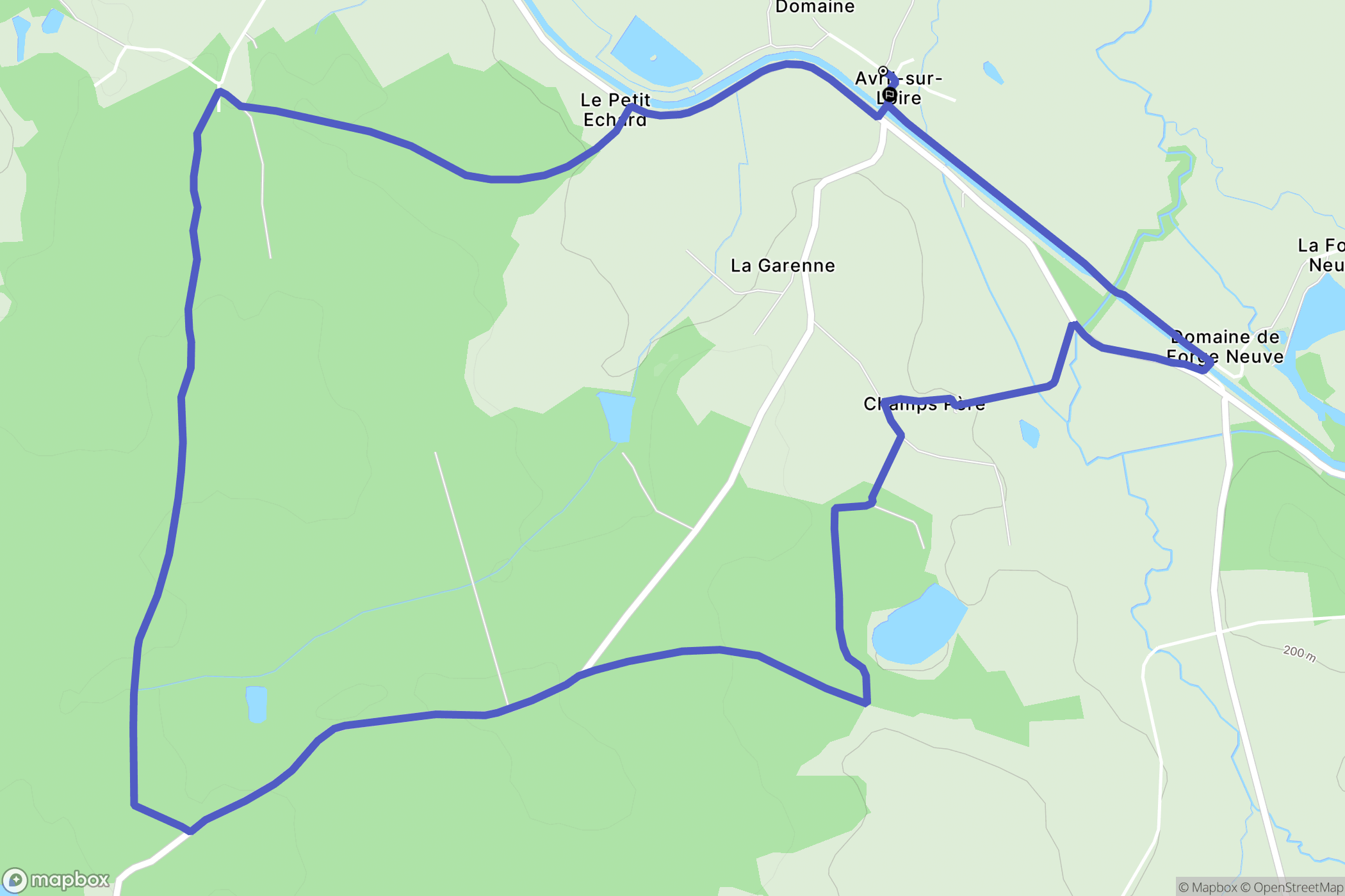 Avril-sur-Loire : carte du parcours de randonnée - France