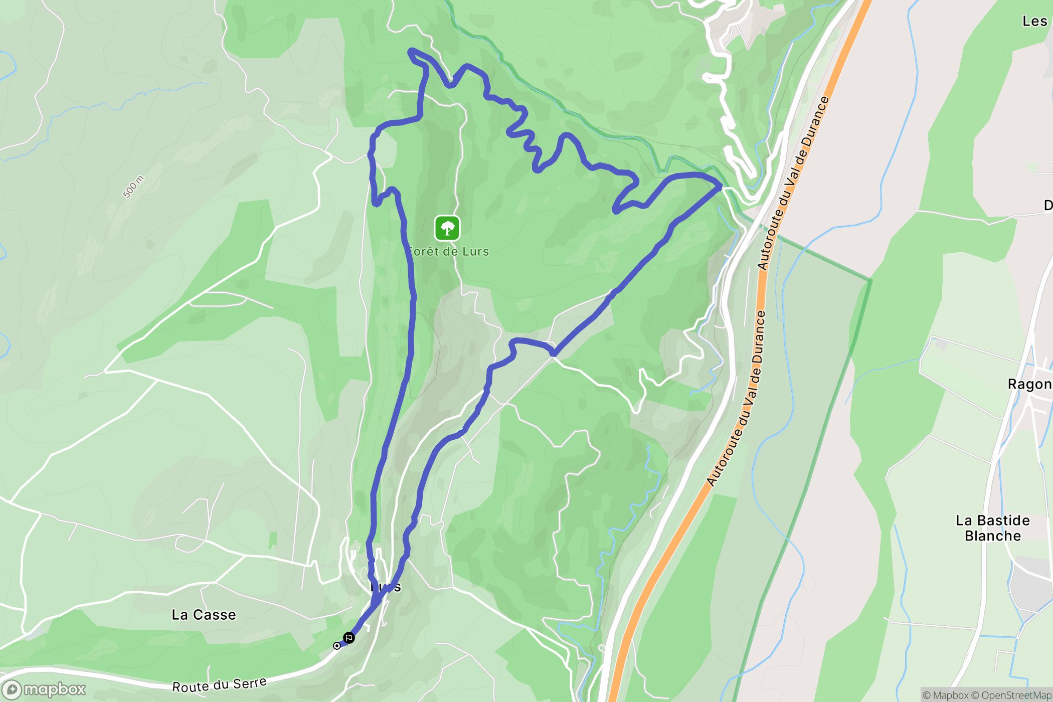 Lurs : carte du parcours de randonnée - France