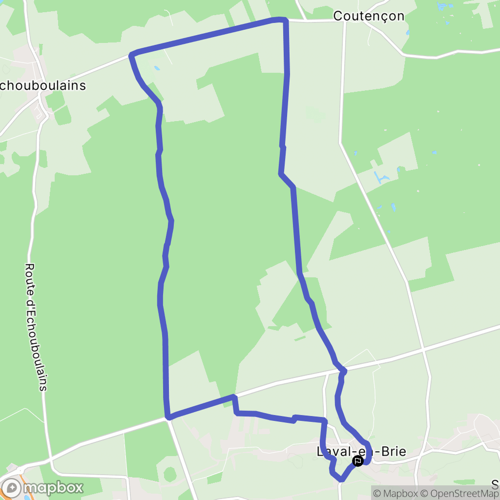 Laval-en-Brie : carte du parcours de randonnée - France