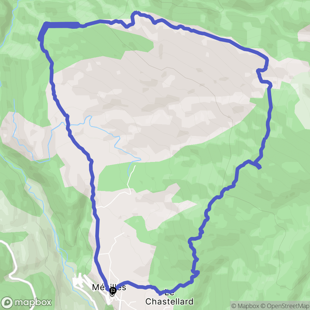 Méailles : carte du parcours de randonnée - France