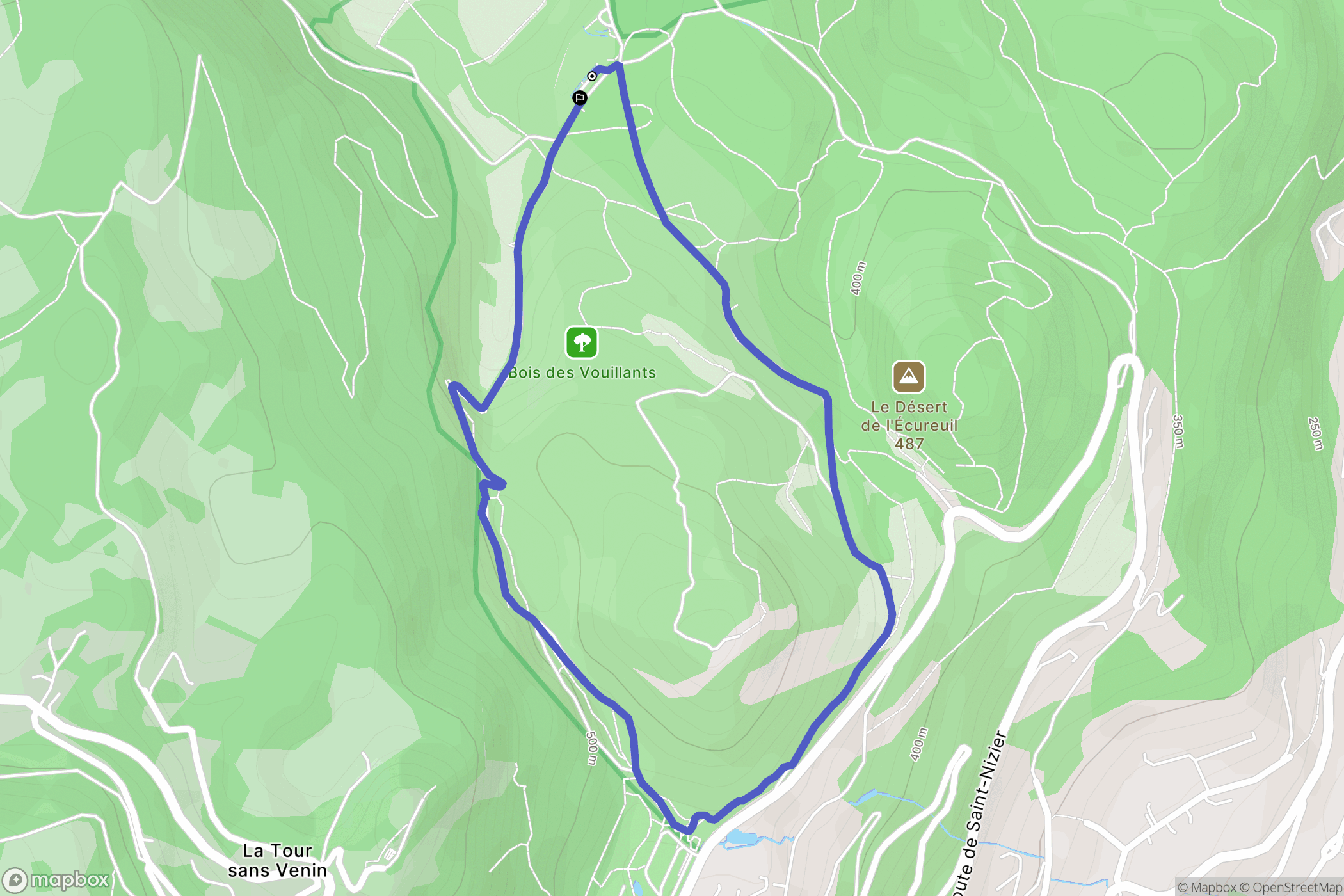 Seyssinet-Pariset : carte du parcours de randonnée - France