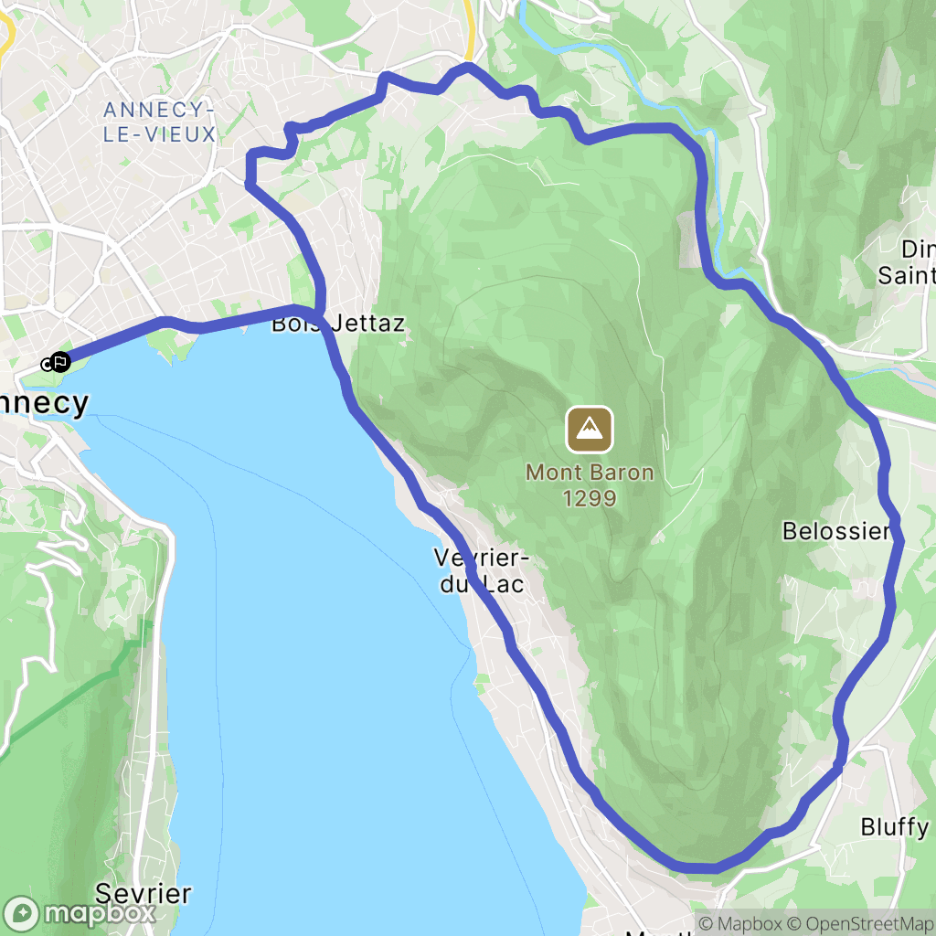 Annecy : carte du parcours de randonnée - France