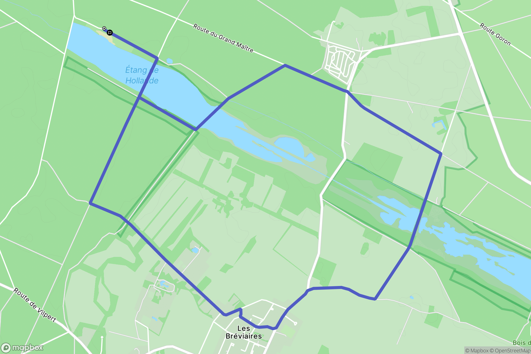 Les Bréviaires : carte du parcours de randonnée - France