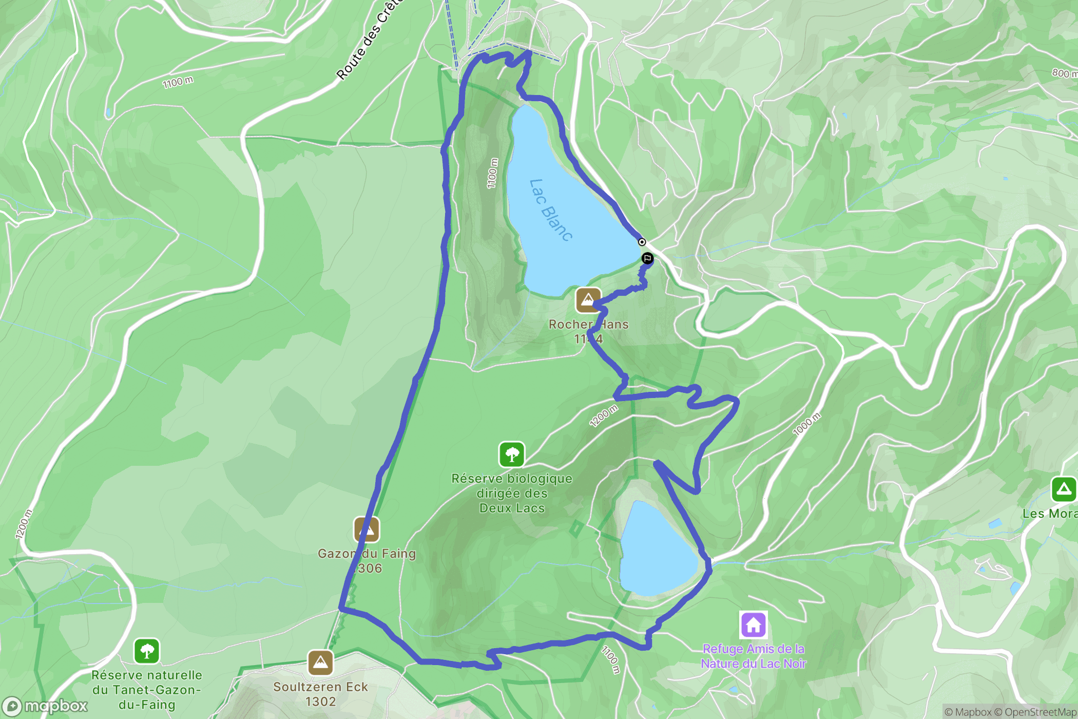 Orbey : carte du parcours de randonnée - France