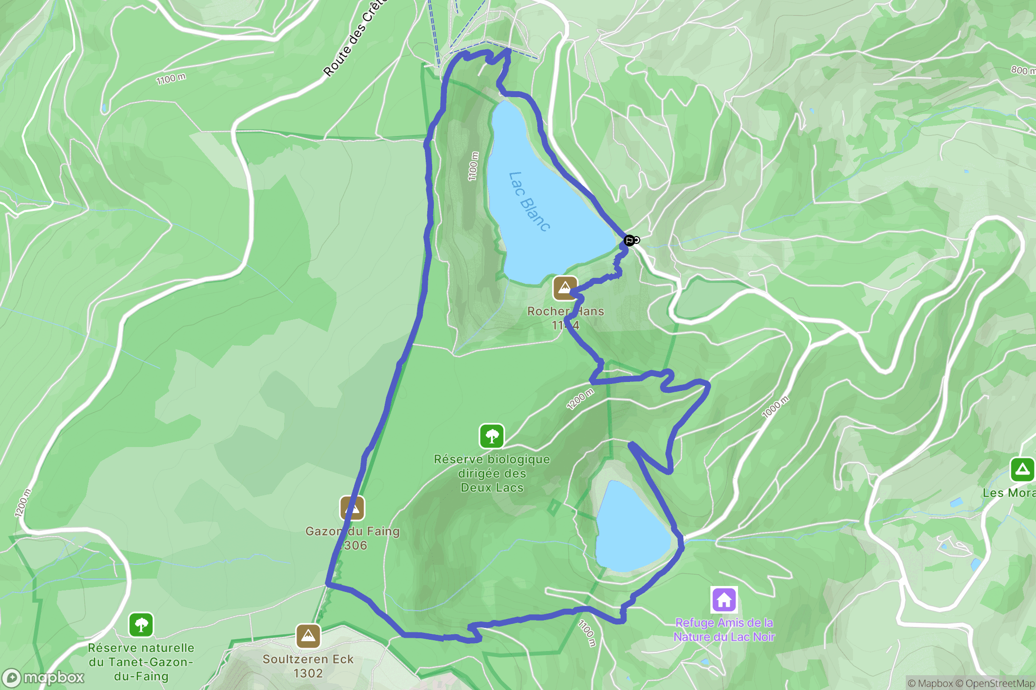 Orbey : carte du parcours de randonnée - France