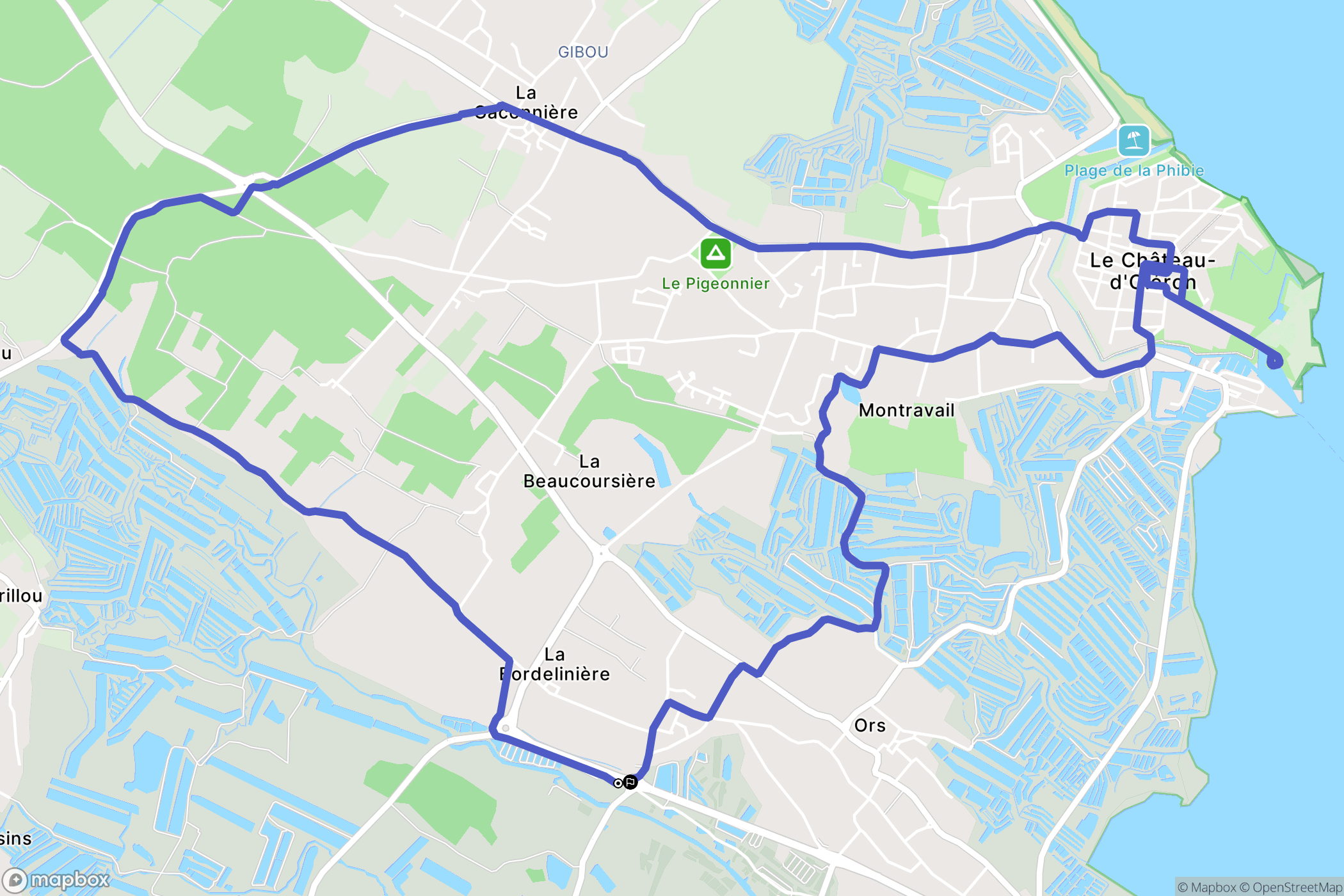 Le Château-d'Oléron : carte du parcours de randonnée - France