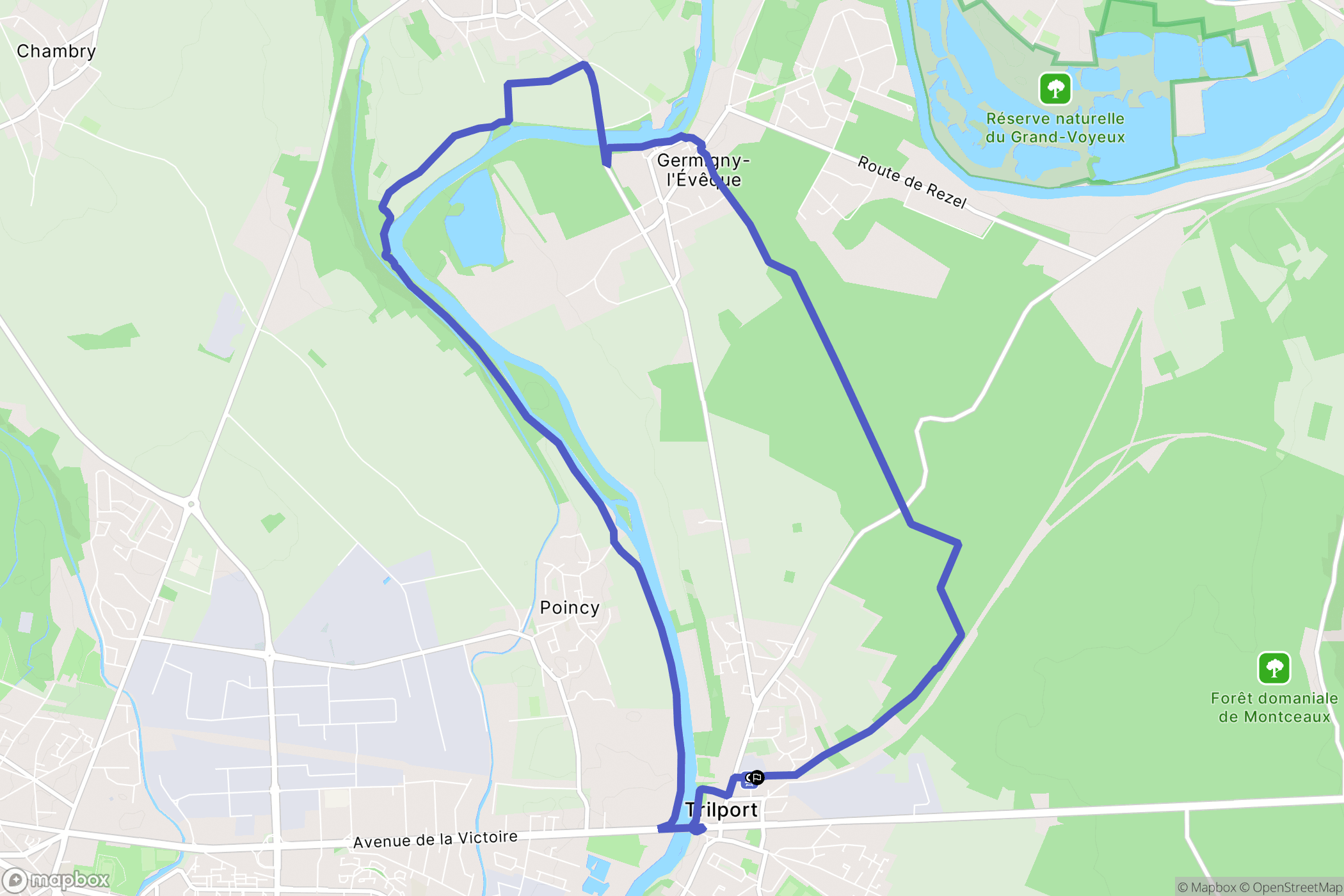 Trilport : carte du parcours de randonnée - France