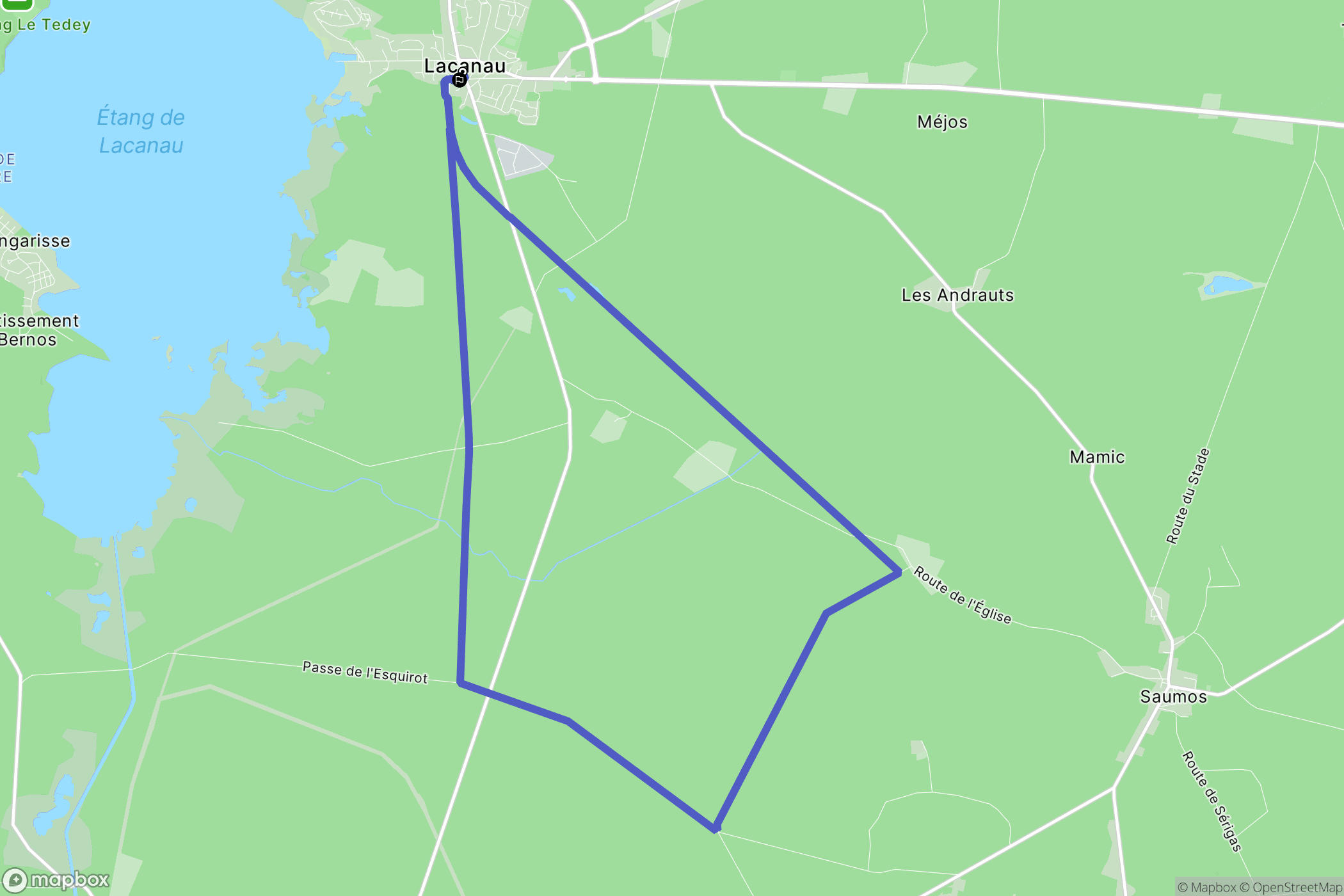 Lacanau : carte du parcours de randonnée - France