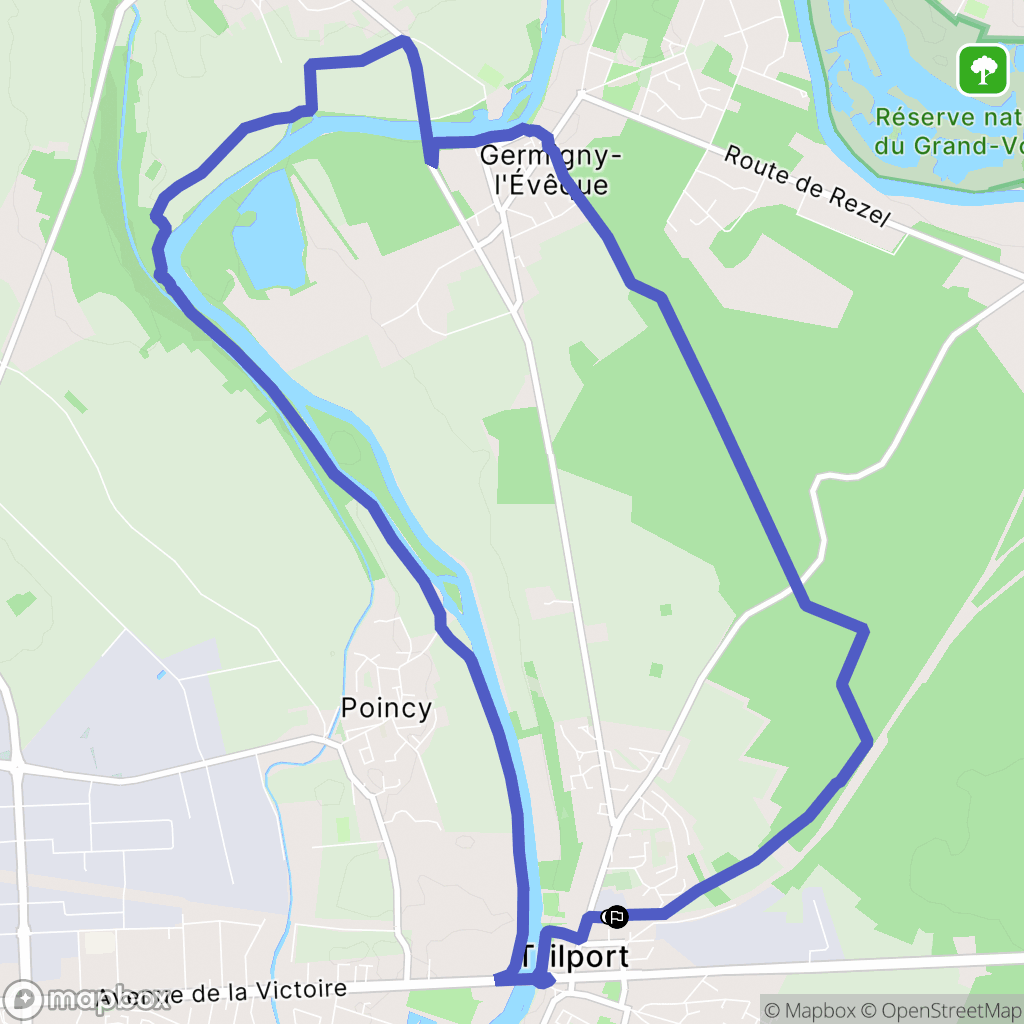 Trilport : carte du parcours de randonnée - France