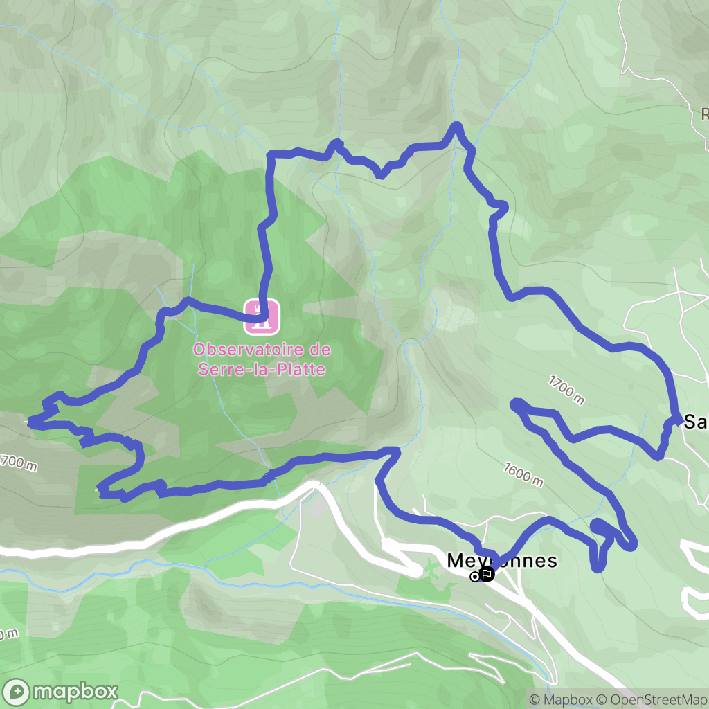 Val-d'Oronaye : carte du parcours de randonnée - France
