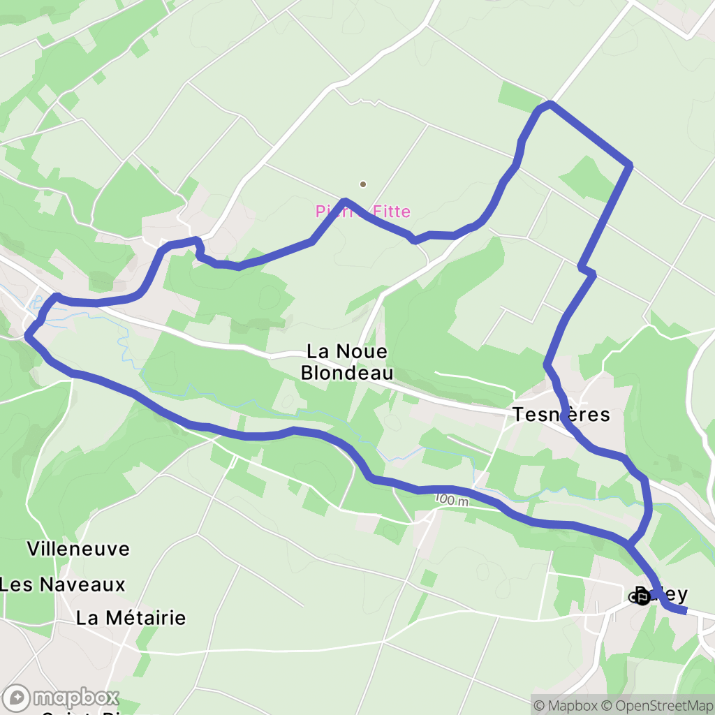 Paley : carte du parcours de randonnée - France