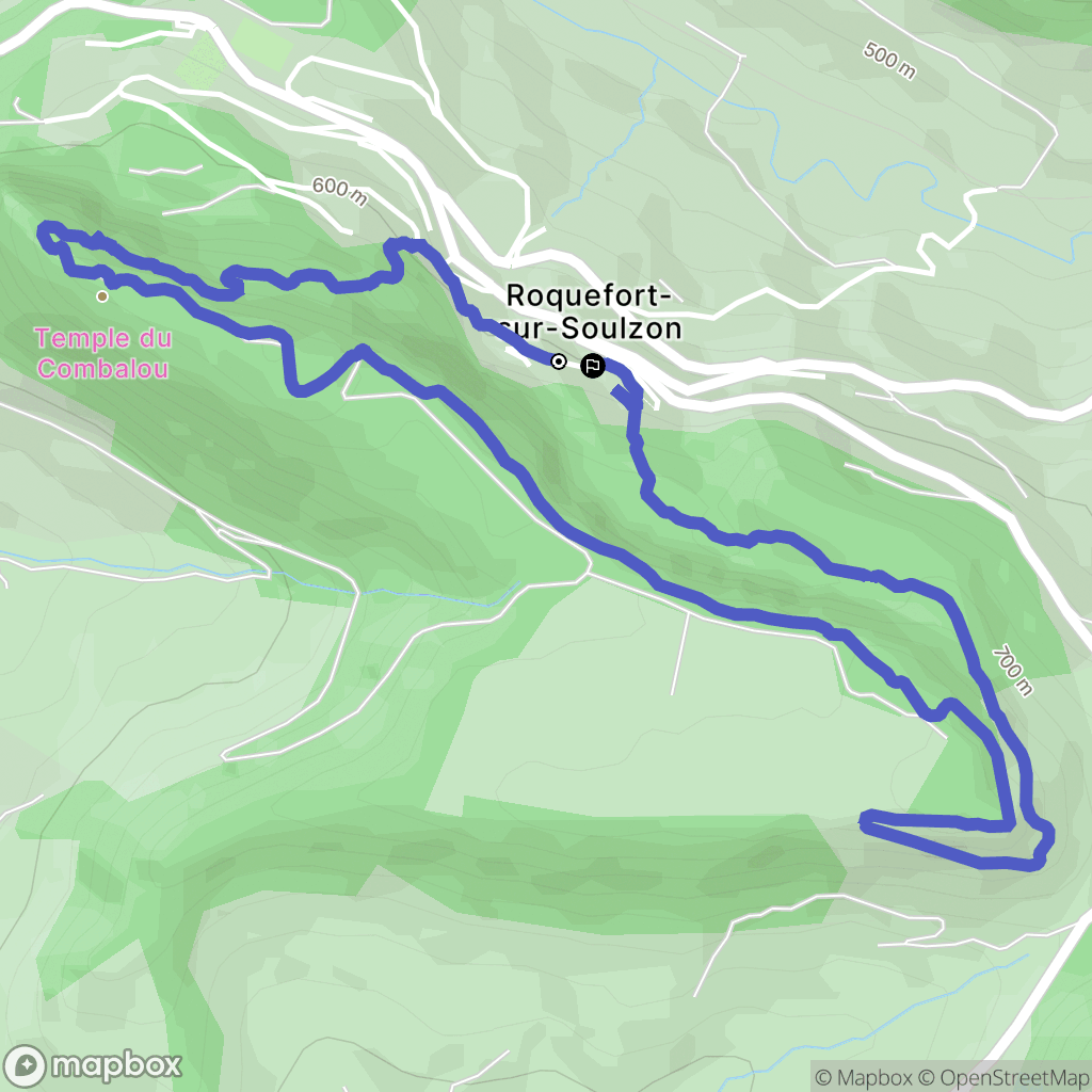 Roquefort-sur-Soulzon : carte du parcours de randonnée - France