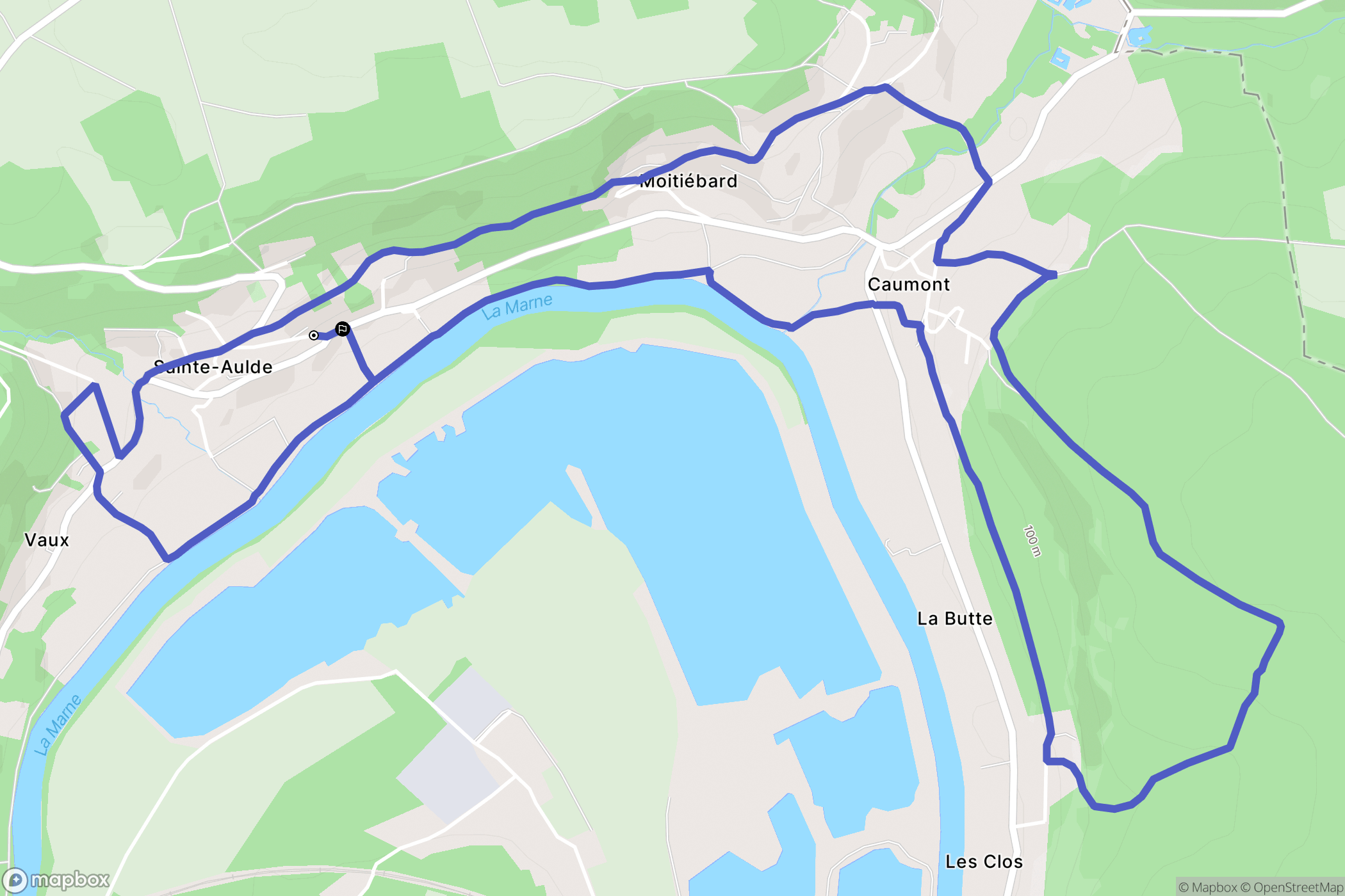 Sainte-Aulde : carte du parcours de randonnée - France