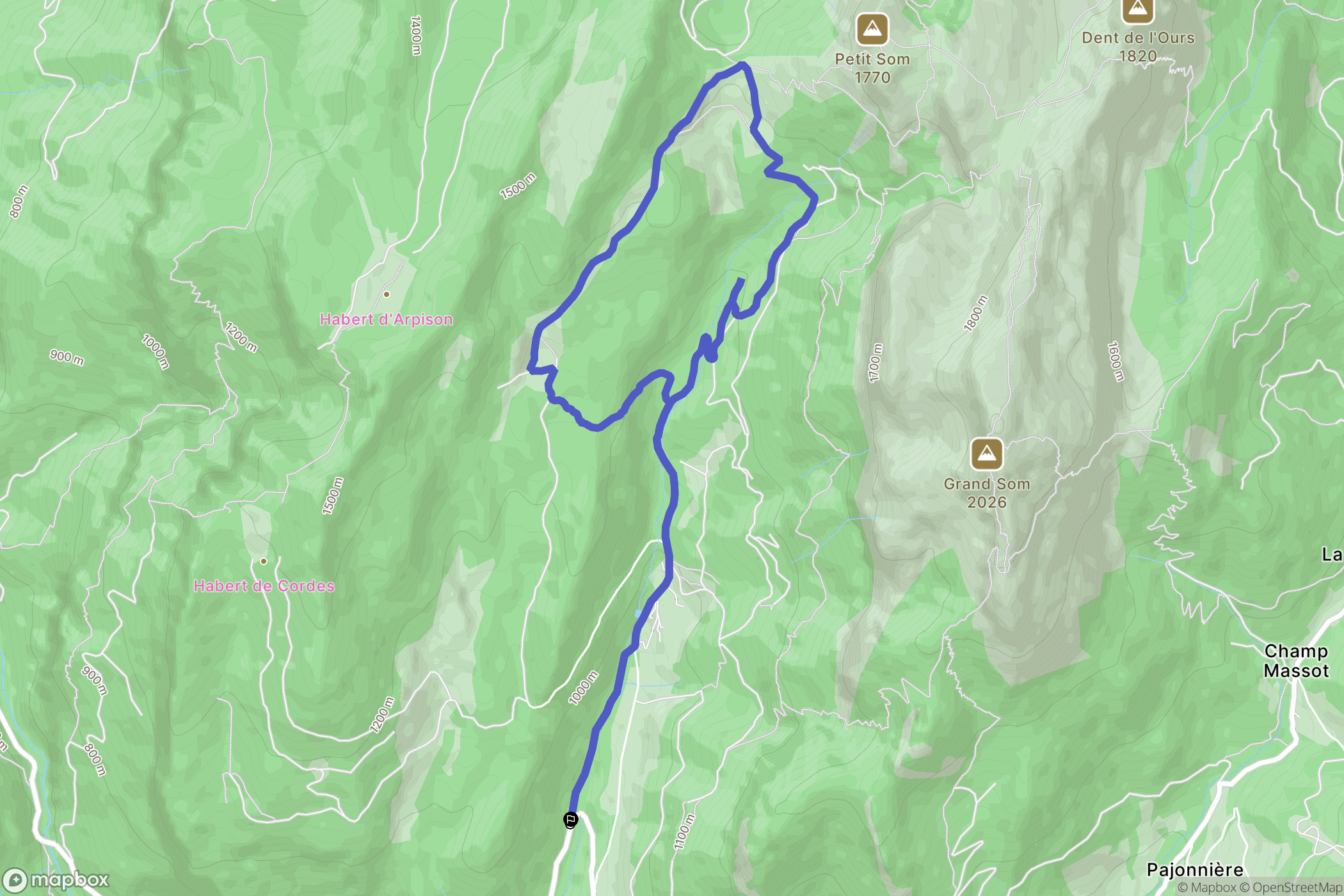 Saint-Pierre-de-Chartreuse : carte du parcours de randonnée - France