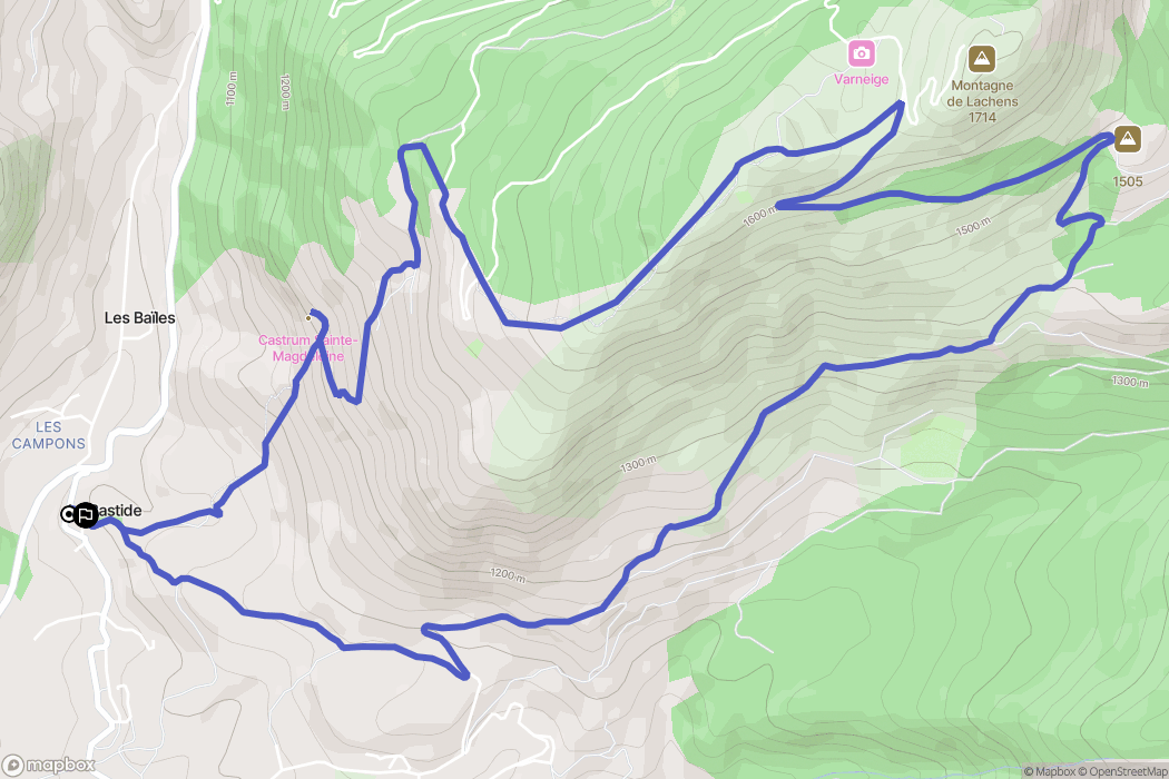 La Bastide : carte du parcours de randonnée - France