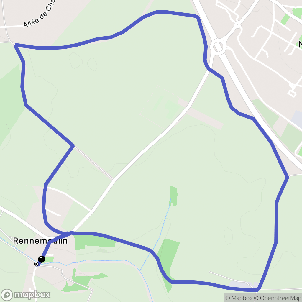 Rennemoulin : carte du parcours de randonnée - France