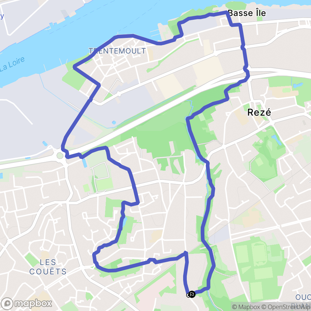 Bouguenais : carte du parcours de randonnée - France