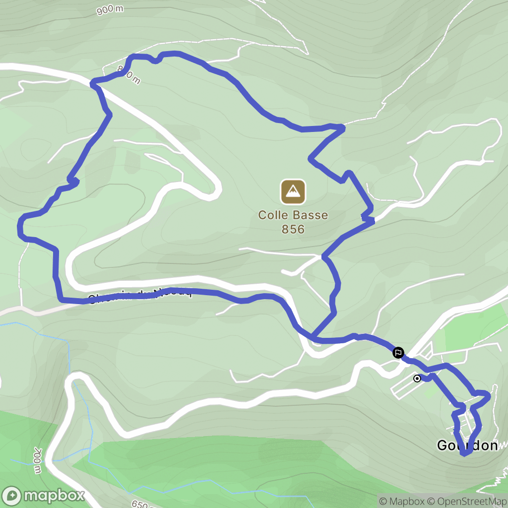 Gourdon : carte du parcours de randonnée - France