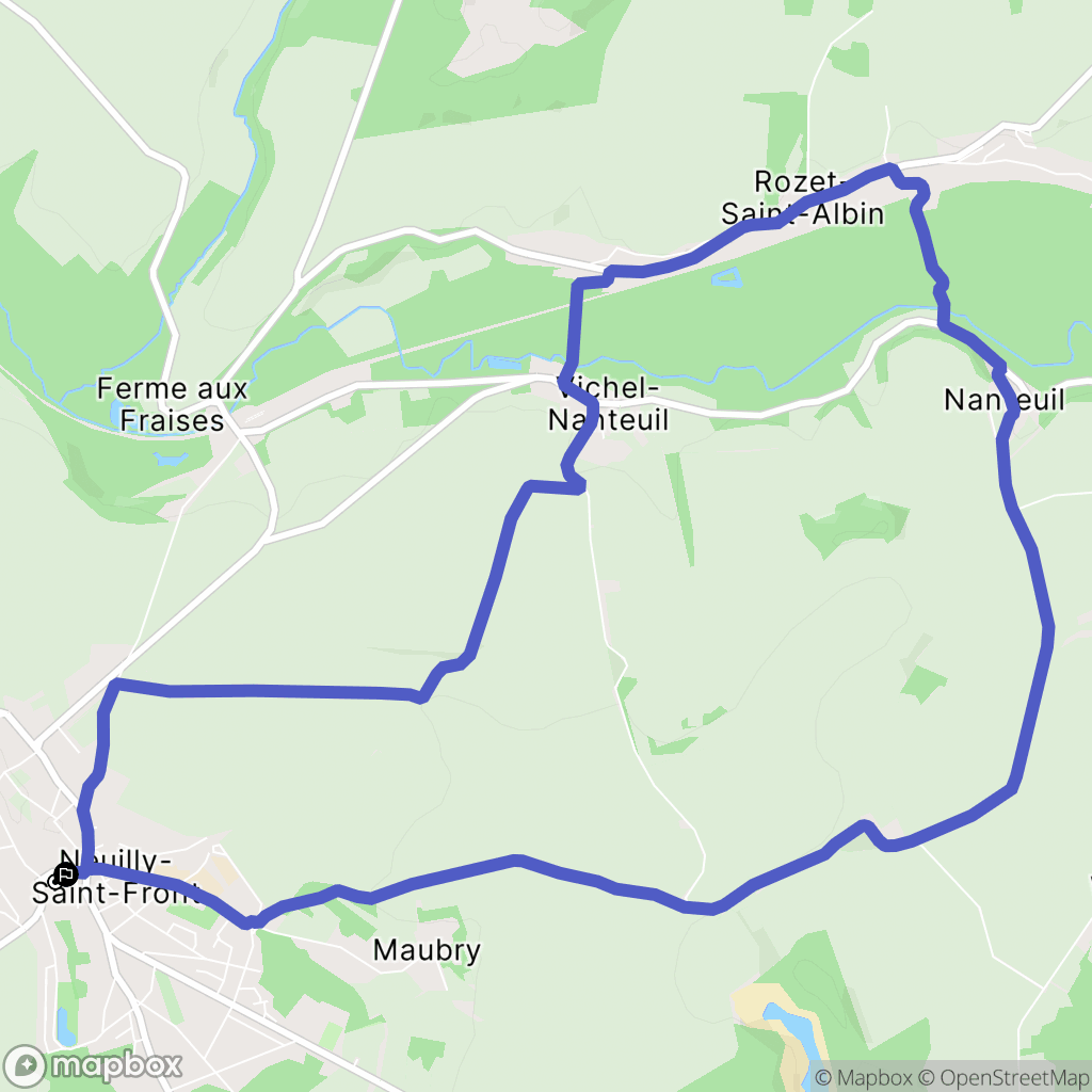 Neuilly-Saint-Front : carte du parcours de randonnée - France