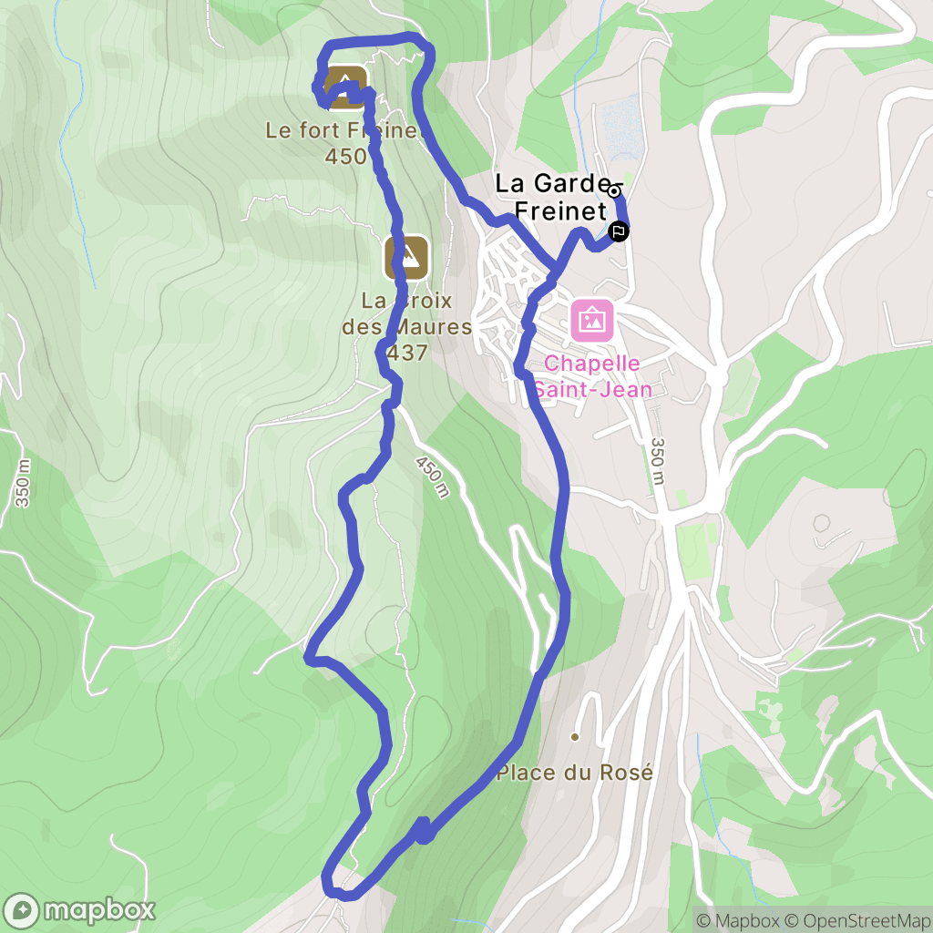 La Garde-Freinet : carte du parcours de randonnée - France