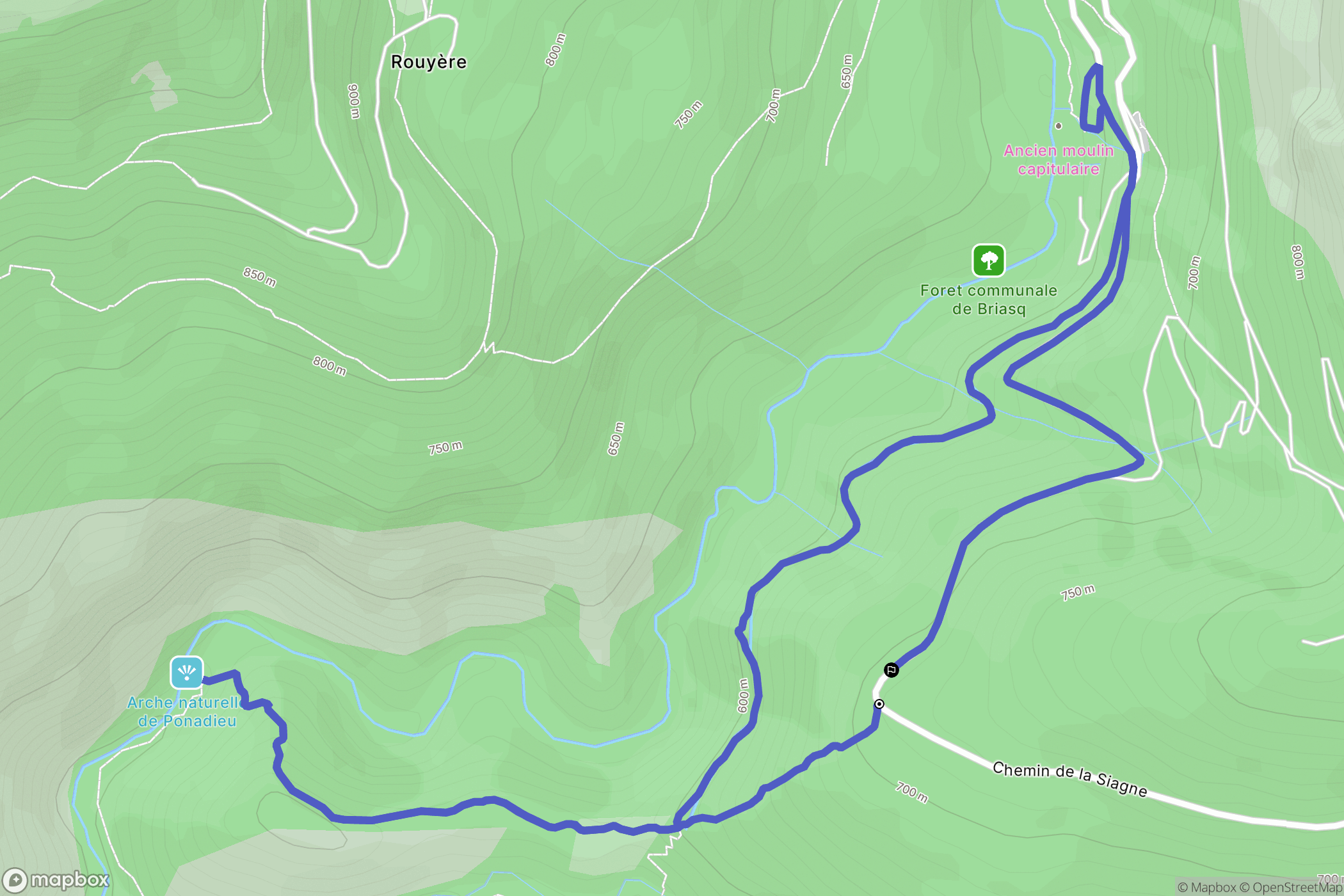 Saint-Vallier-de-Thiey : carte du parcours de randonnée - France