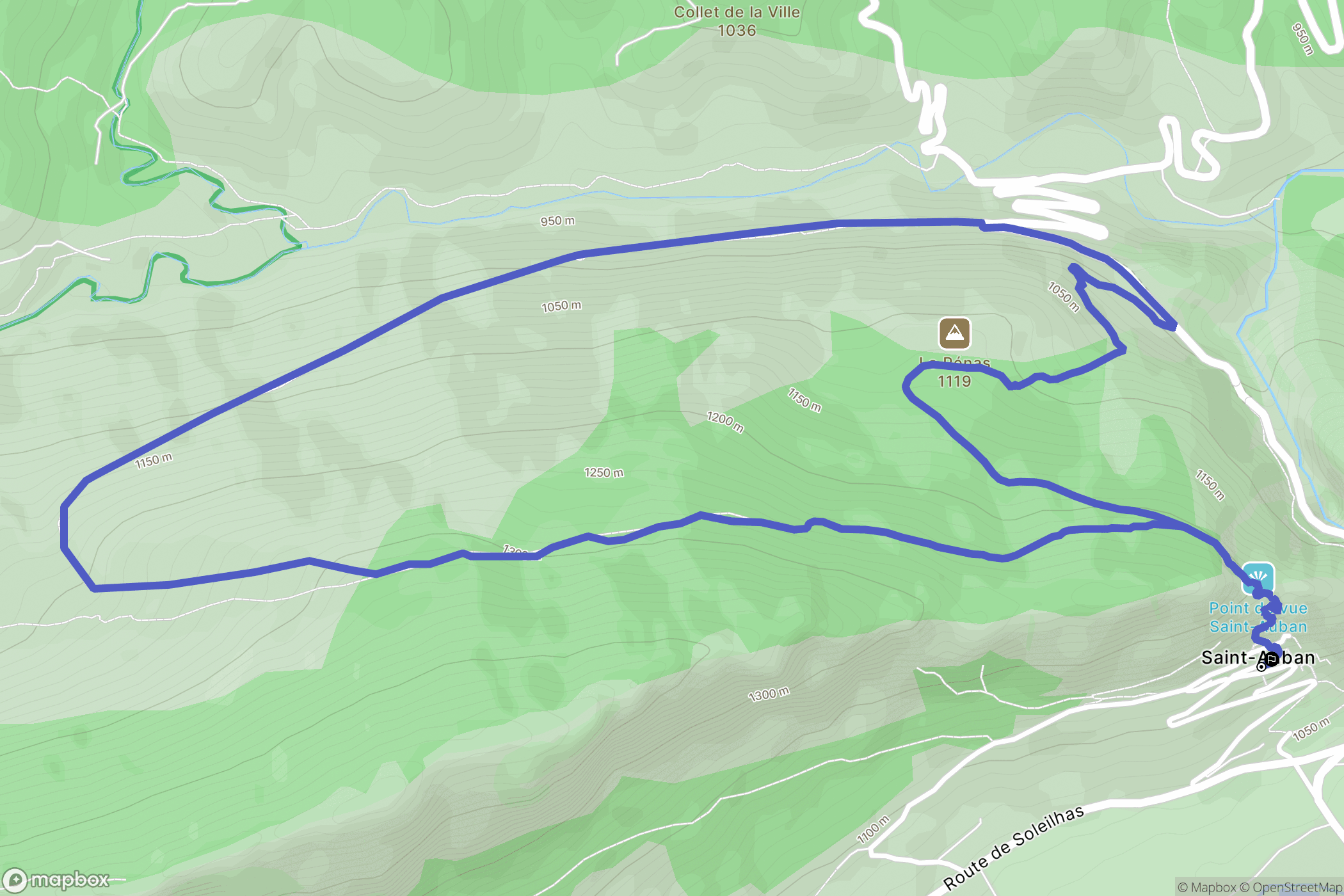 Saint-Auban : carte du parcours de randonnée - France