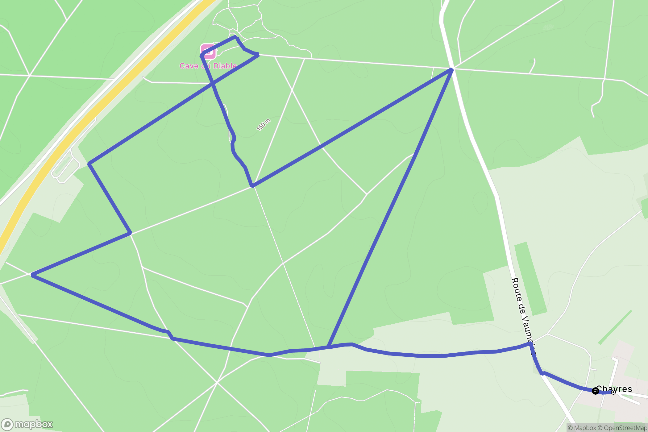 Vauciennes : carte du parcours de randonnée - France