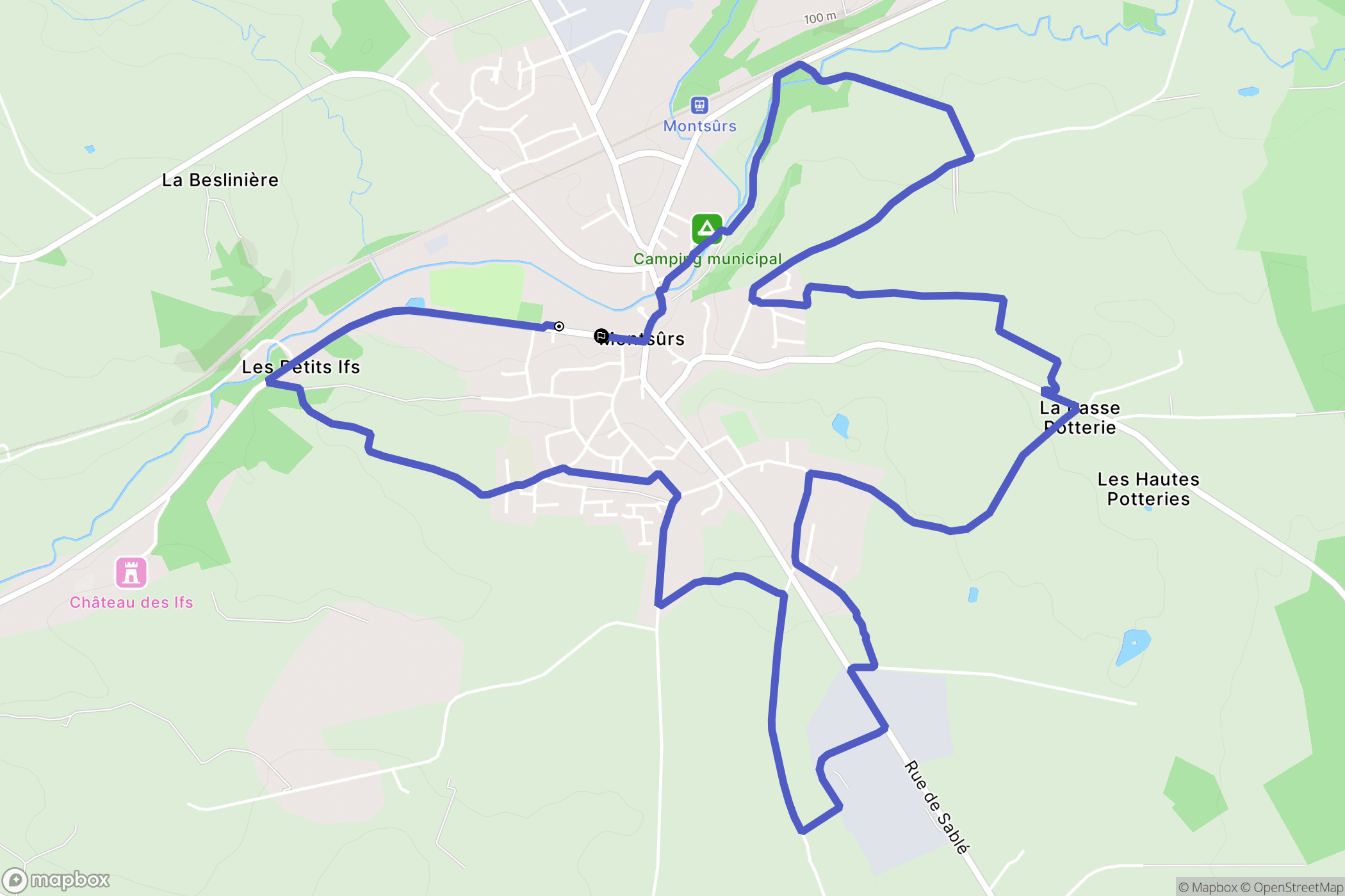 Montsûrs : carte du parcours de randonnée - France