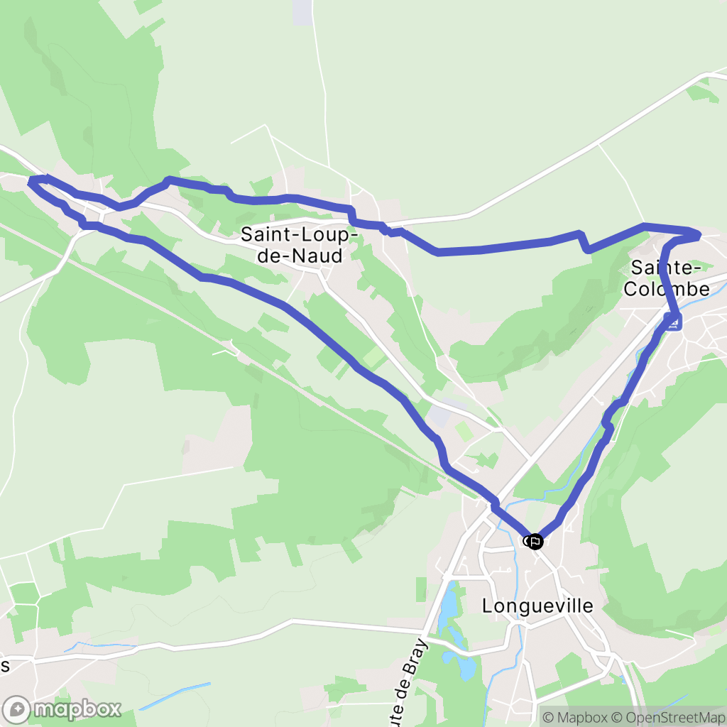 Longueville : carte du parcours de randonnée - France