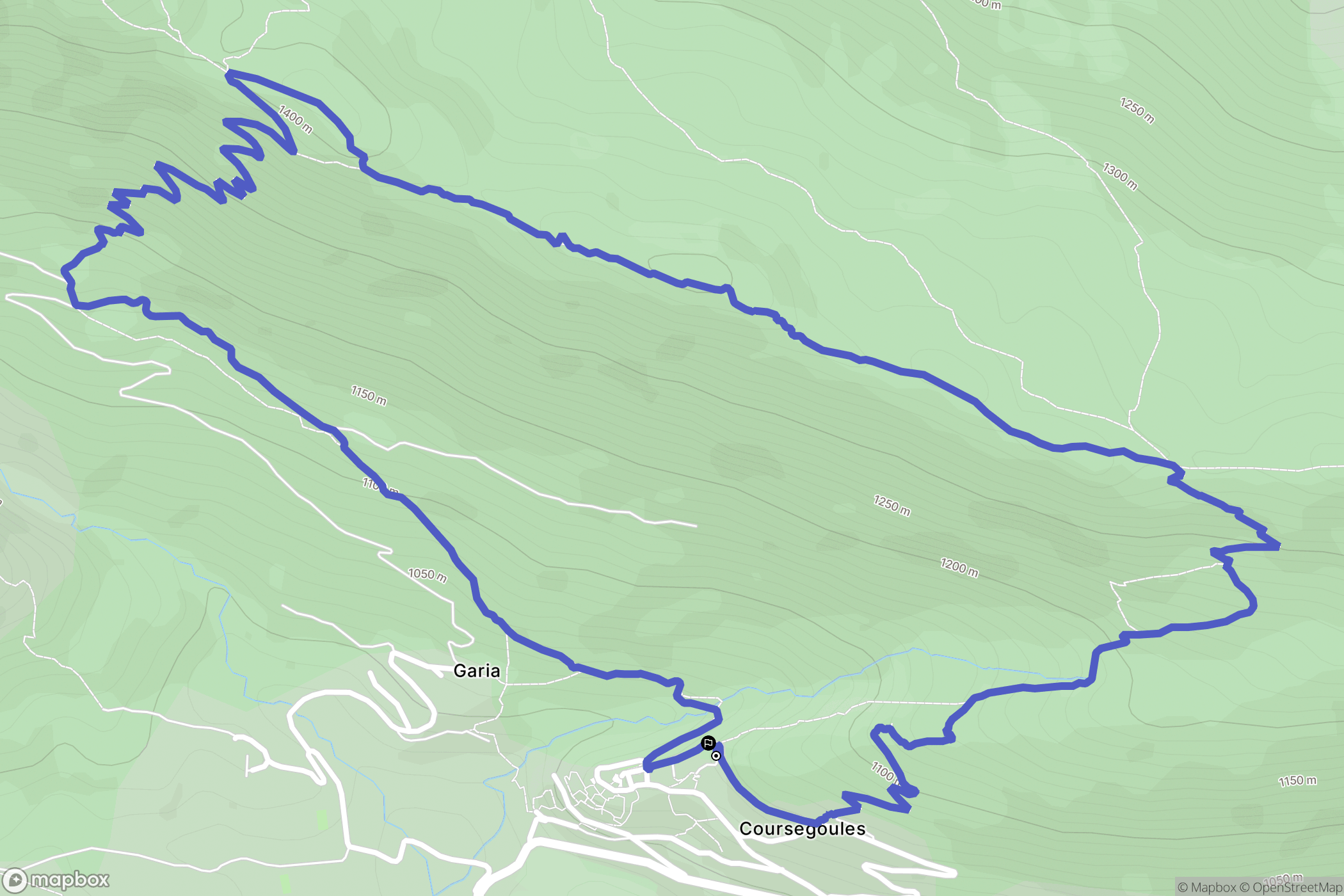Coursegoules : carte du parcours de randonnée - France