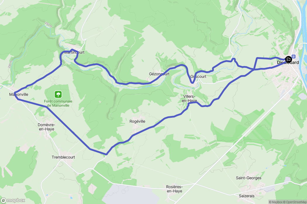 Dieulouard : carte du parcours de randonnée - France