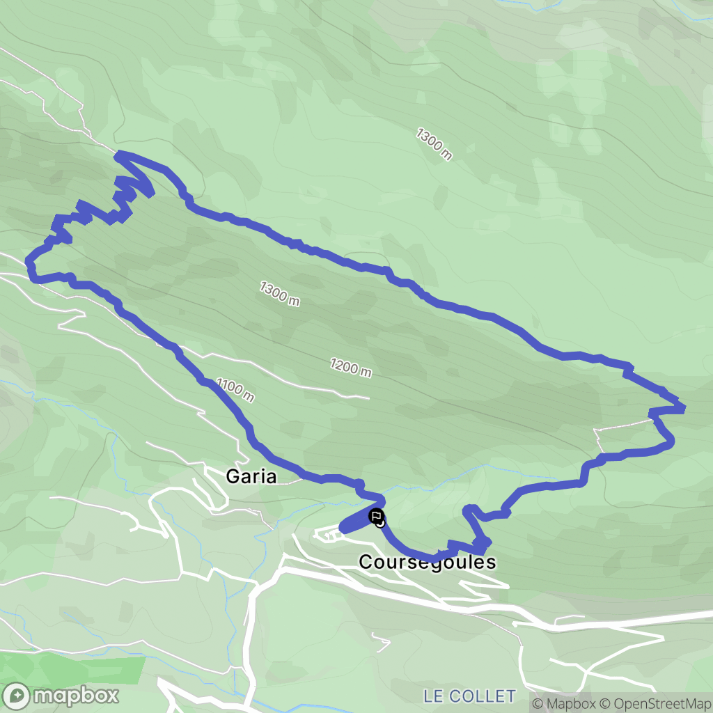 Coursegoules : carte du parcours de randonnée - France