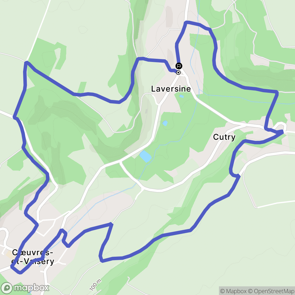 Laversine : carte du parcours de randonnée - France