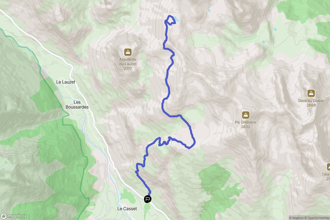 Le Casset : carte du parcours de randonnée - France