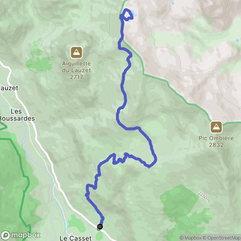 Le Casset : carte du parcours de randonnée - France