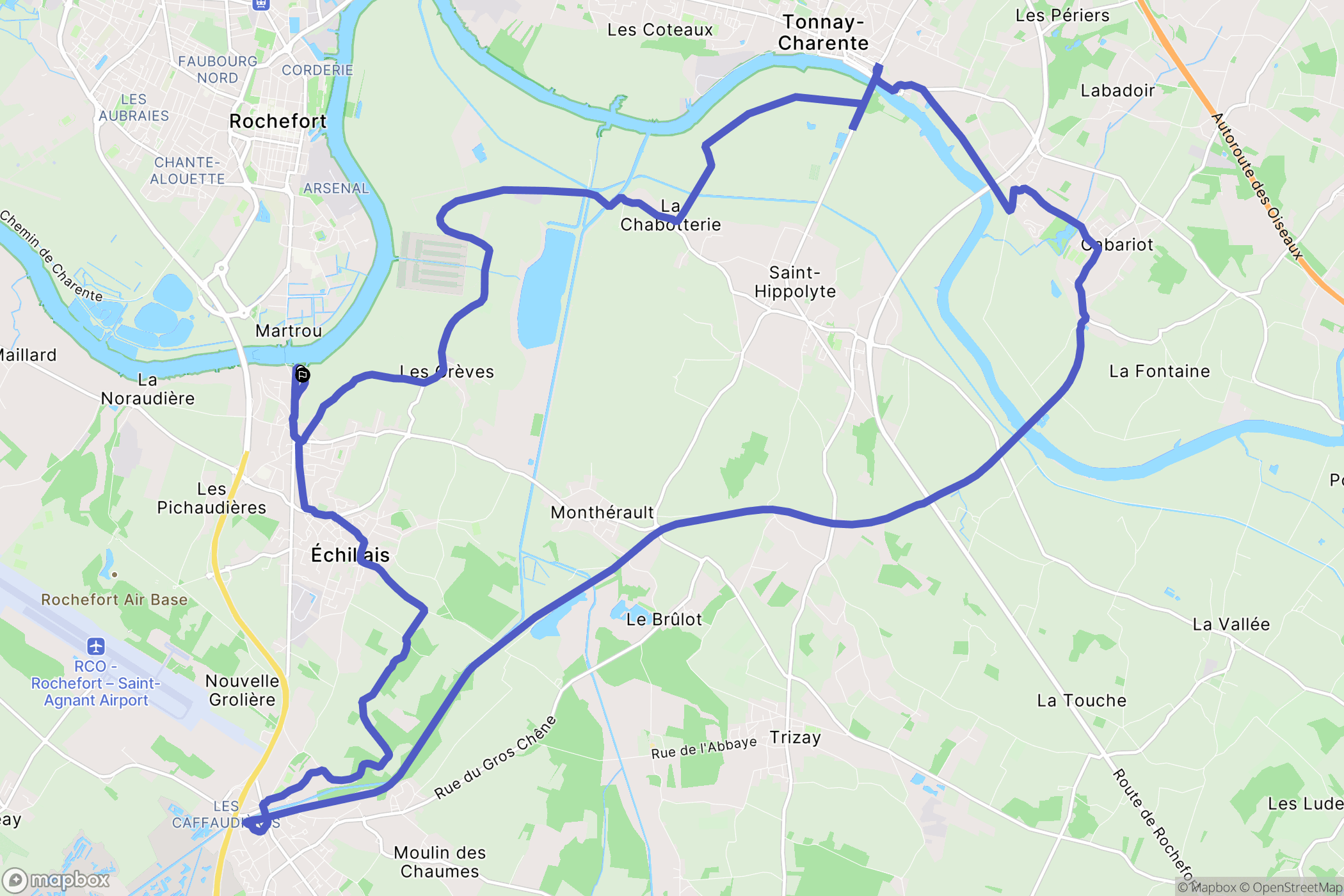 Echillais : carte du parcours de randonnée - France