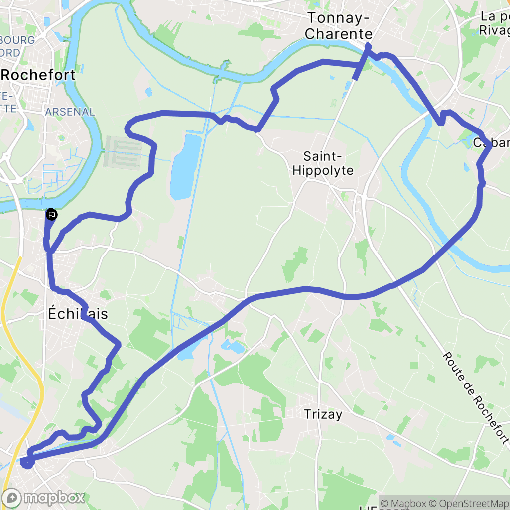 Echillais : carte du parcours de randonnée - France